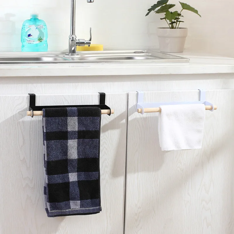 Sticky Towel Bars Free Punch Wood Iron Rack Kitchen Bathroom Racks Rags Frame Save-space Home Organizers Z922 | Дом и сад