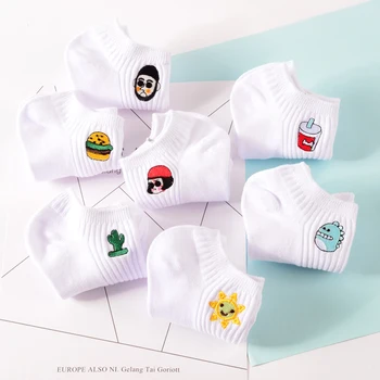 New Harajuku Cute Embroidery Smiling Face Cactus Pattern Boat Women Socks Cotton White Funny Kawaii Brand Gift for Girl Slipper
New Harajuku Cute Embroidery Smiling Face Cactus Pattern Boat Women Socks Cotton White Funny Kawaii Brand Gift for Girl Slipper