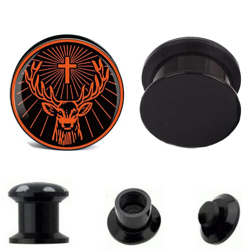 2pcs Black Acrylic Baphomet Pentagram Logo Ear Plugs Flesh Tunnel Ear Gauges Expander Ear Expansion Body Piercing Jewelry 6-25mm
2pcs Black Acrylic Baphomet Pentagram Logo Ear Plugs Flesh Tunnel Ear Gauges Expander Ear Expansion Body Piercing Jewelry 6-25mm