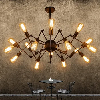 Creative Vintage Wrought Iron Chandelier Ceiling Lamp E27 LED Lamparas De Techo Black Retro Industrial Home Deco Luminaria
Creative Vintage Wrought Iron Chandelier Ceiling Lamp E27 LED Lamparas De Techo Black Retro Industrial Home Deco Luminaria