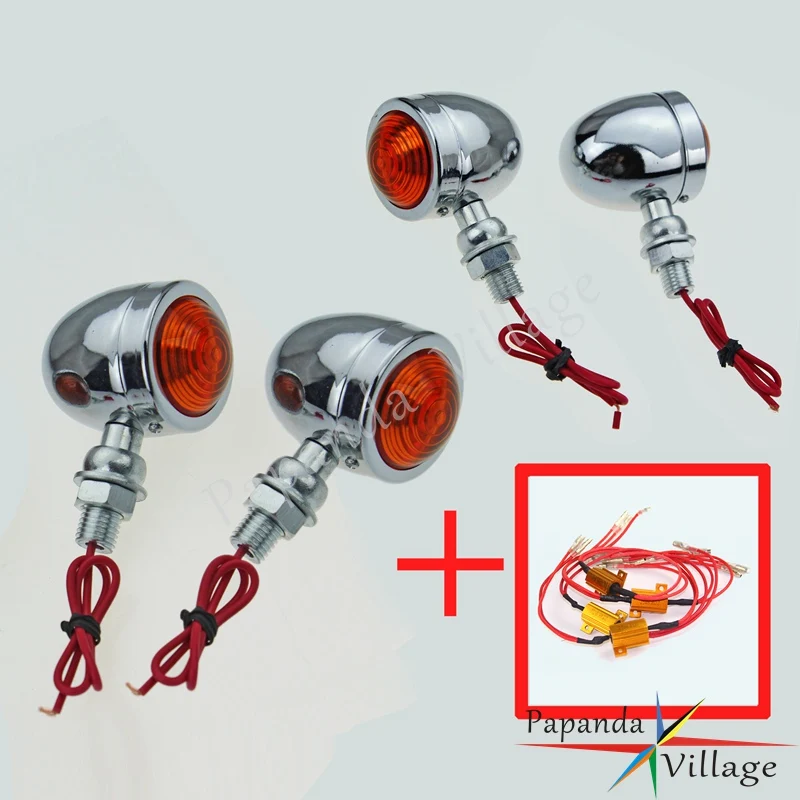 2 Pairs Chrome Motorbike Turn Signal Indicator Lamp Flasher Blinker Winker for Harley Dyna Sportster Cafe Racer Honda CB CBR
2 Pairs Chrome Motorbike Turn Signal Indicator Lamp Flasher Blinker Winker for Harley Dyna Sportster Cafe Racer Honda CB CBR