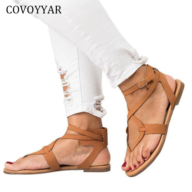 COVOYYAR Big Sizes Gladiator Women Sandals 2019 Summer Buckle Ankle Strap Flat Lady Flip Flops Women Black Rome Shoes WSS950
COVOYYAR Big Sizes Gladiator Women Sandals 2019 Summer Buckle Ankle Strap Flat Lady Flip Flops Women Black Rome Shoes WSS950