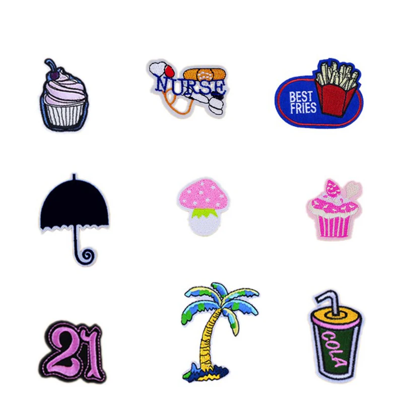 New Lovely Cake Fries Umbrella Drink NURSE Patches Iron On Or Sew Fabric Sticker For Clothes Badge Embroidered Appliques DIY
New Lovely Cake Fries Umbrella Drink NURSE Patches Iron On Or Sew Fabric Sticker For Clothes Badge Embroidered Appliques DIY