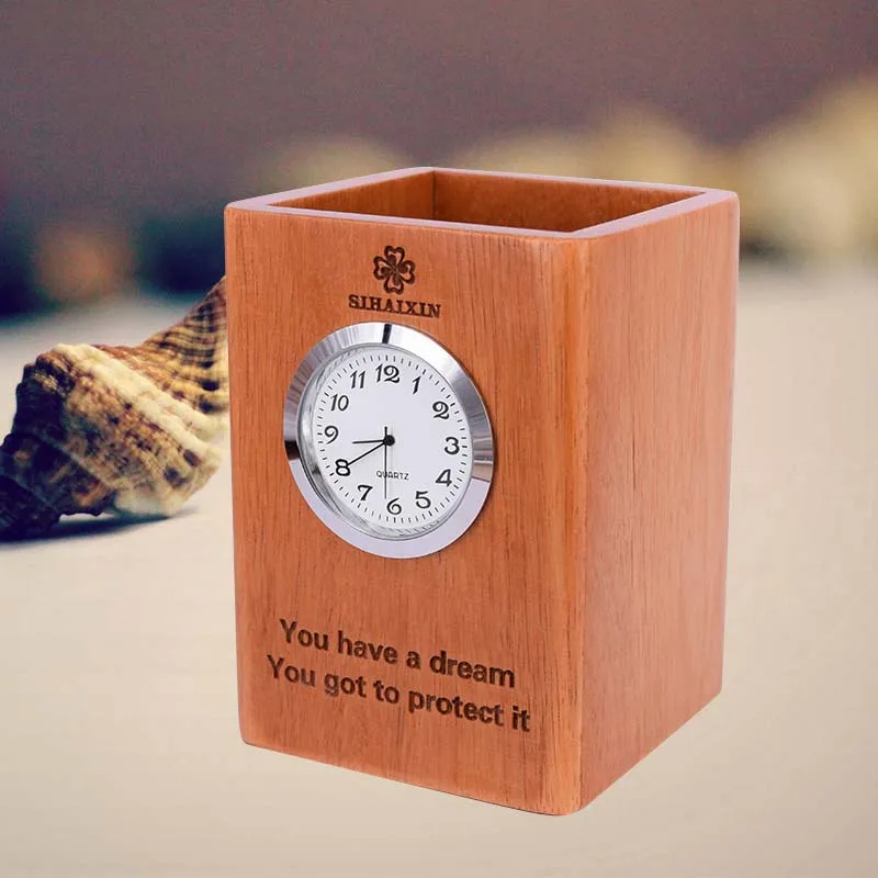 SIHAIXIN Newest Desktop Wood Pen Holder desk organizer Table Clock Hour Simple Office Creative Stationery Storage Box Watch Time
SIHAIXIN Newest Desktop Wood Pen Holder desk organizer Table Clock Hour Simple Office Creative Stationery Storage Box Watch Time