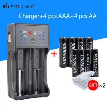 Palo New Smart LED Display USB Battery Charger For Ni-Mh Ni-CD AA AAA Rechargeable Battery+4pcs AA Batteries+4pcs AAA Batteries
Palo New Smart LED Display USB Battery Charger For Ni-Mh Ni-CD AA AAA Rechargeable Battery+4pcs AA Batteries+4pcs AAA Batteries