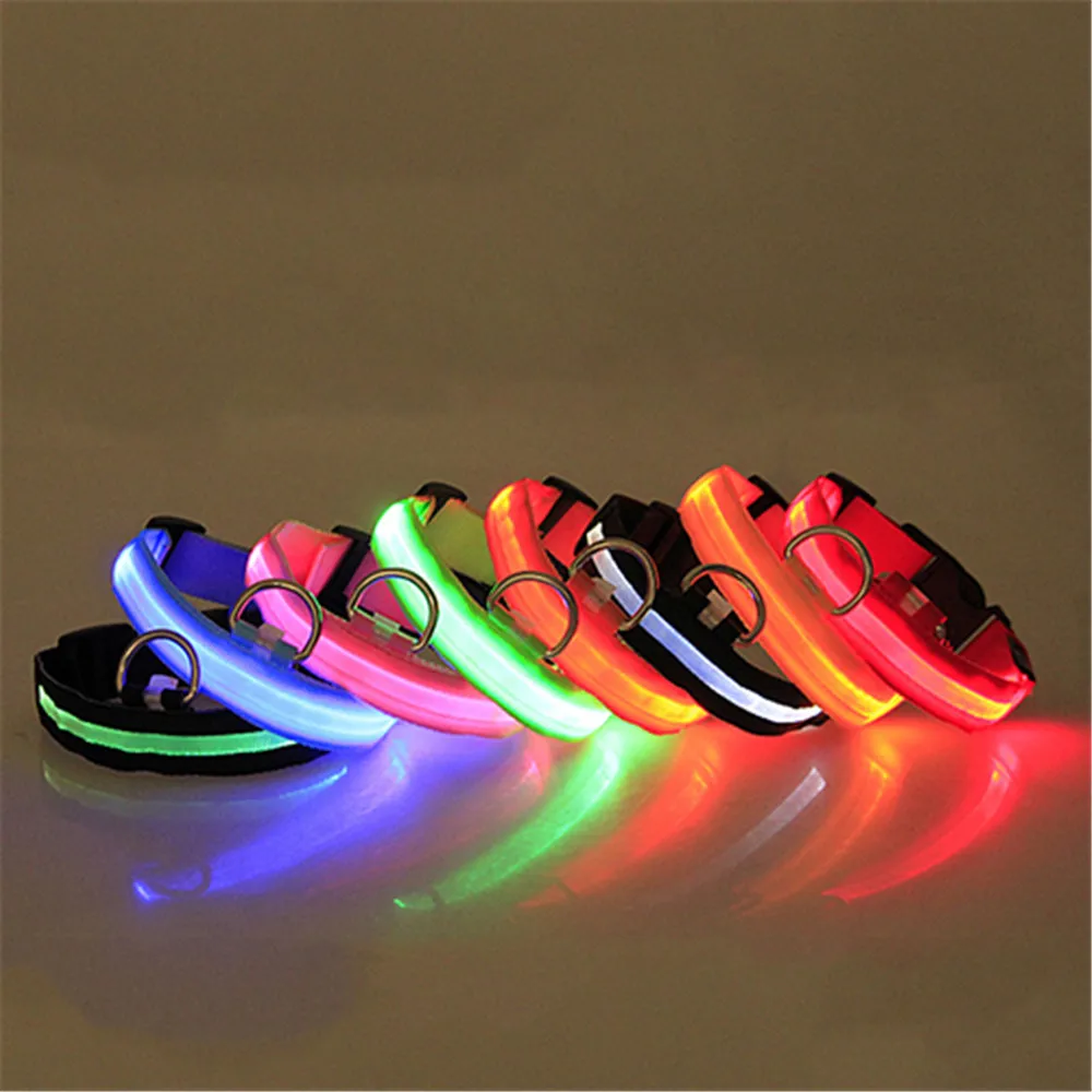Nylon LED Pet Dog Cat Collar Night Safety Light Flashing Glow In The Dark Dogs Luminous Fluorescent Collars Pet Accessories
Nylon LED Pet Dog Cat Collar Night Safety Light Flashing Glow In The Dark Dogs Luminous Fluorescent Collars Pet Accessories