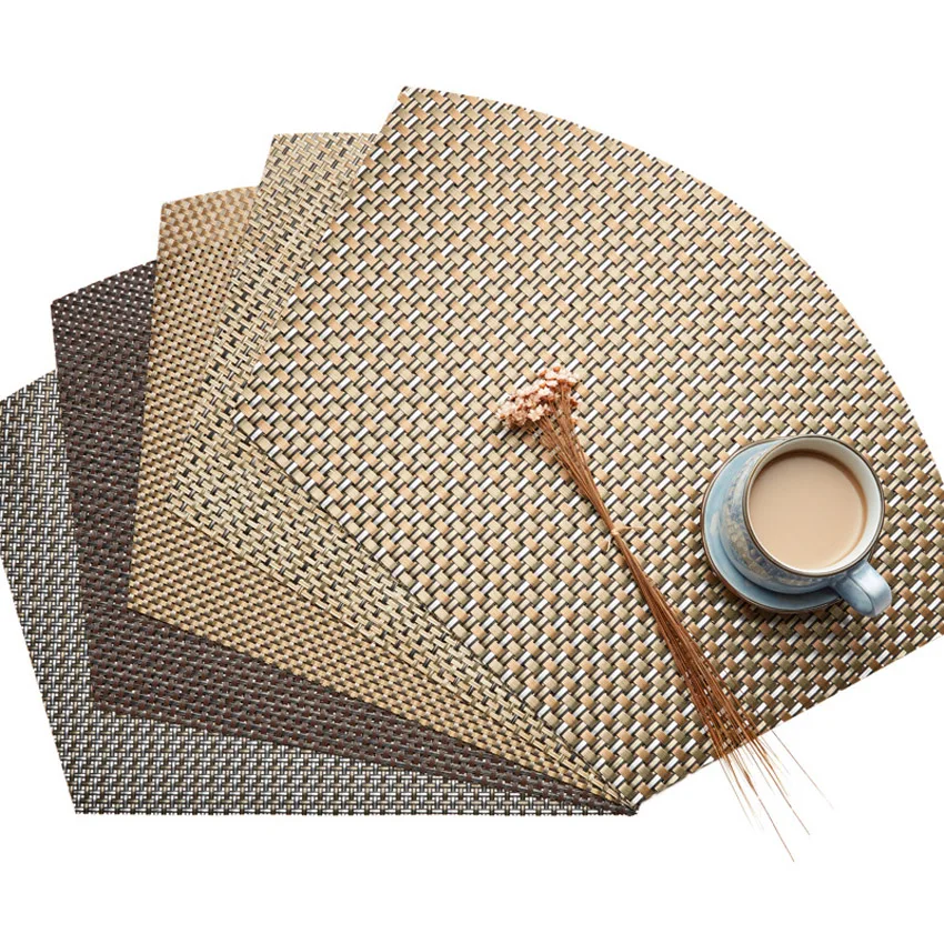 Fan-shaped Dining Table Mat Sector Placemats 45x30cm PVC Disc Pads Bowl Coasters De Cozinha Plate Bar Kitchen Coffee Table Mat
Fan-shaped Dining Table Mat Sector Placemats 45x30cm PVC Disc Pads Bowl Coasters De Cozinha Plate Bar Kitchen Coffee Table Mat