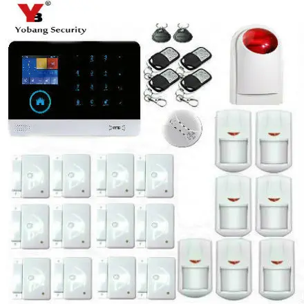 

Yobang Security WIFI GPRS SMS, RFID arm disarm Alarm System with Wireless Smoke Fire Sensor Detector For House Security Safety