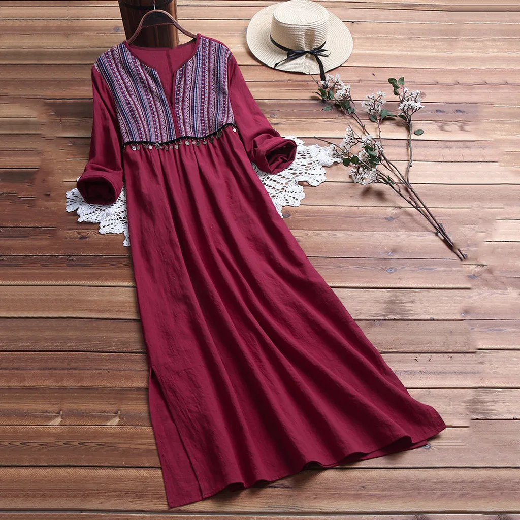 Women Summer Dress Vintage Daily Casual Long Sleeve Striped Printed V-Neck Party Maxi Dresses Summer Dress 2019 Beach Dresses
Women Summer Dress Vintage Daily Casual Long Sleeve Striped Printed V-Neck Party Maxi Dresses Summer Dress 2019 Beach Dresses