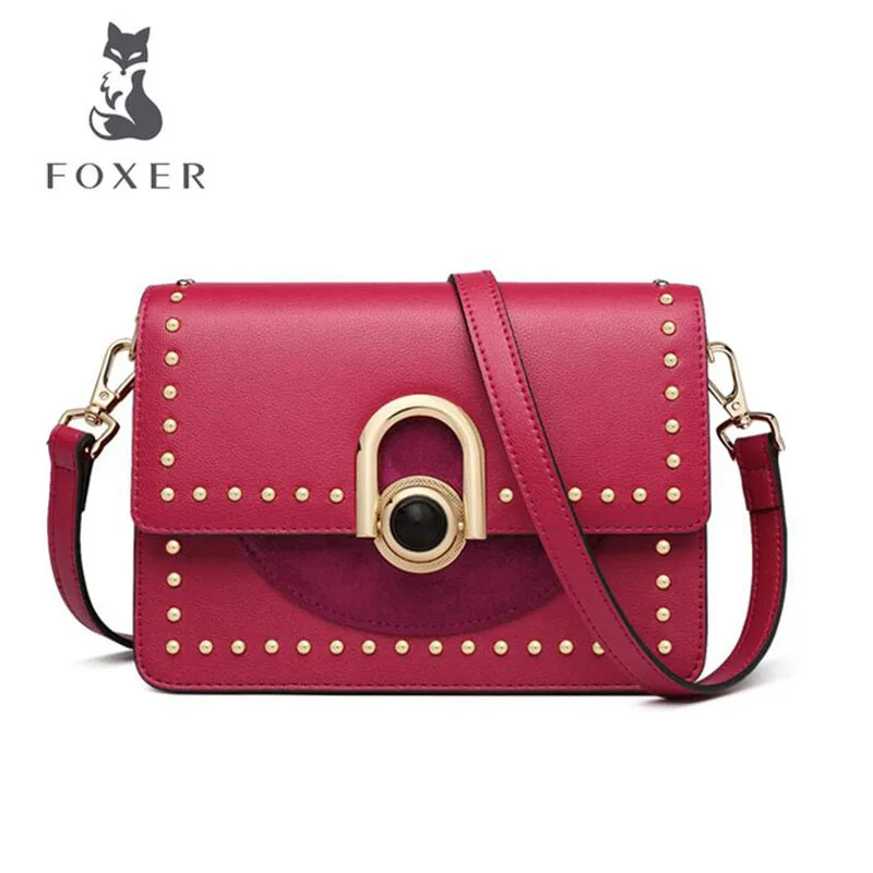 FOXER 2019 New women Leather bag Fashion quality Cowhide Luxury handbags Rivet bag women leather shoulder Crossbody bags
FOXER 2019 New women Leather bag Fashion quality Cowhide Luxury handbags Rivet bag women leather shoulder Crossbody bags