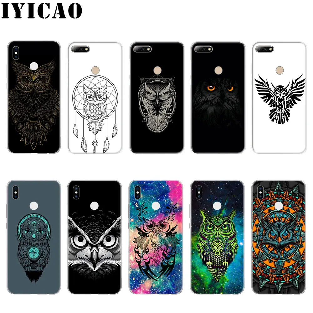 IYICAO рисунками животных совы Жесткий Чехол для Huawei P8 P9 P10 P20 P30 Lite 2015 2016 2017 Plus Pro P Smart