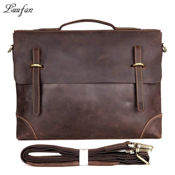 Men crazy horse leather business bag 14" laptop Real leather briefcase messenger bag Cow leather shoulder bag Brown Work Tote
Men crazy horse leather business bag 14" laptop Real leather briefcase messenger bag Cow leather shoulder bag Brown Work Tote
