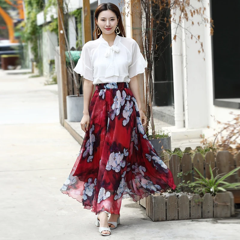 Floral print Circle skirt womens beach summer skirt A-Line 2019 High waist streetwear long skirt For Vacation femme Plus Sizes
Floral print Circle skirt womens beach summer skirt A-Line 2019 High waist streetwear long skirt For Vacation femme Plus Sizes