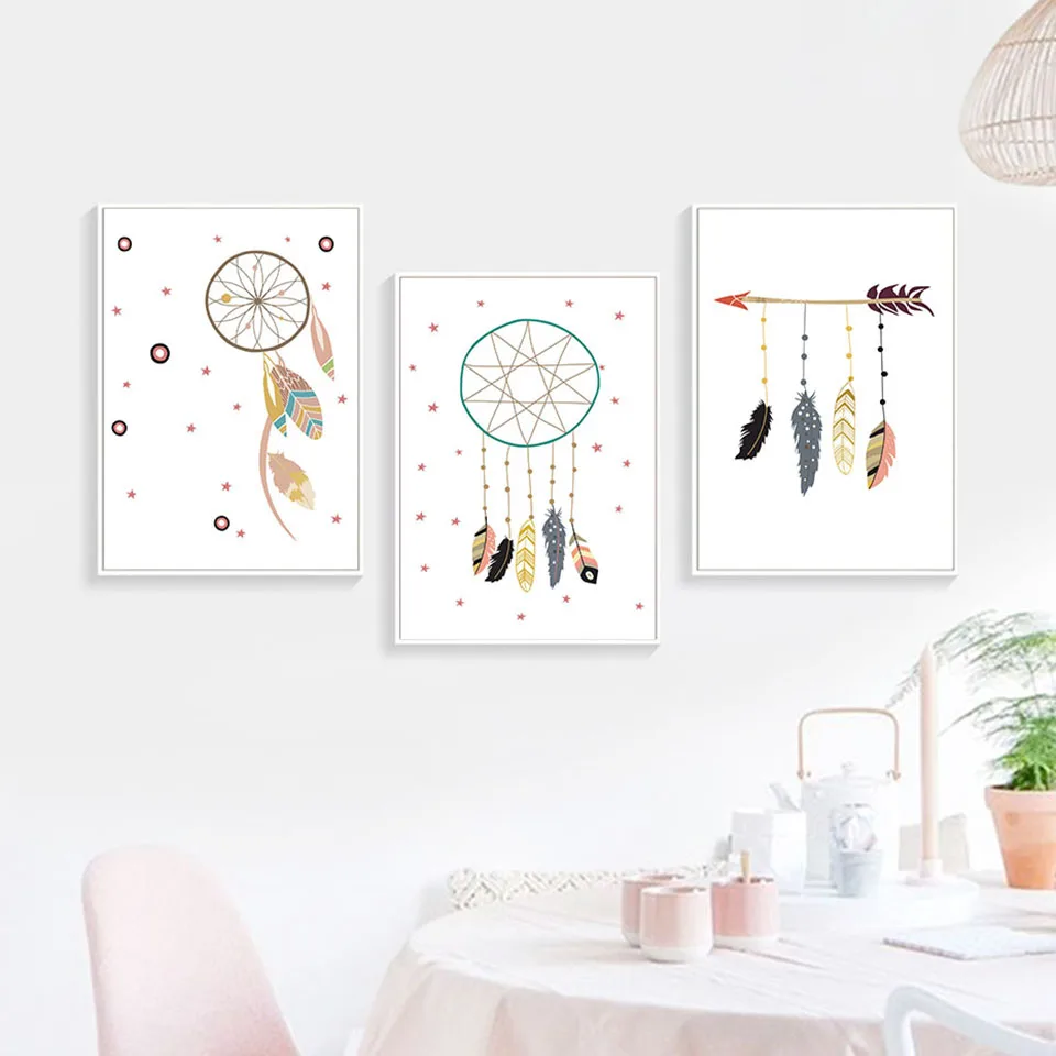 Wall-Art-Print-Feather-Arrow-Canvas-Painting-Nordic-Posters-And-Prints-Owl-Animal-Modern-Kids-Room