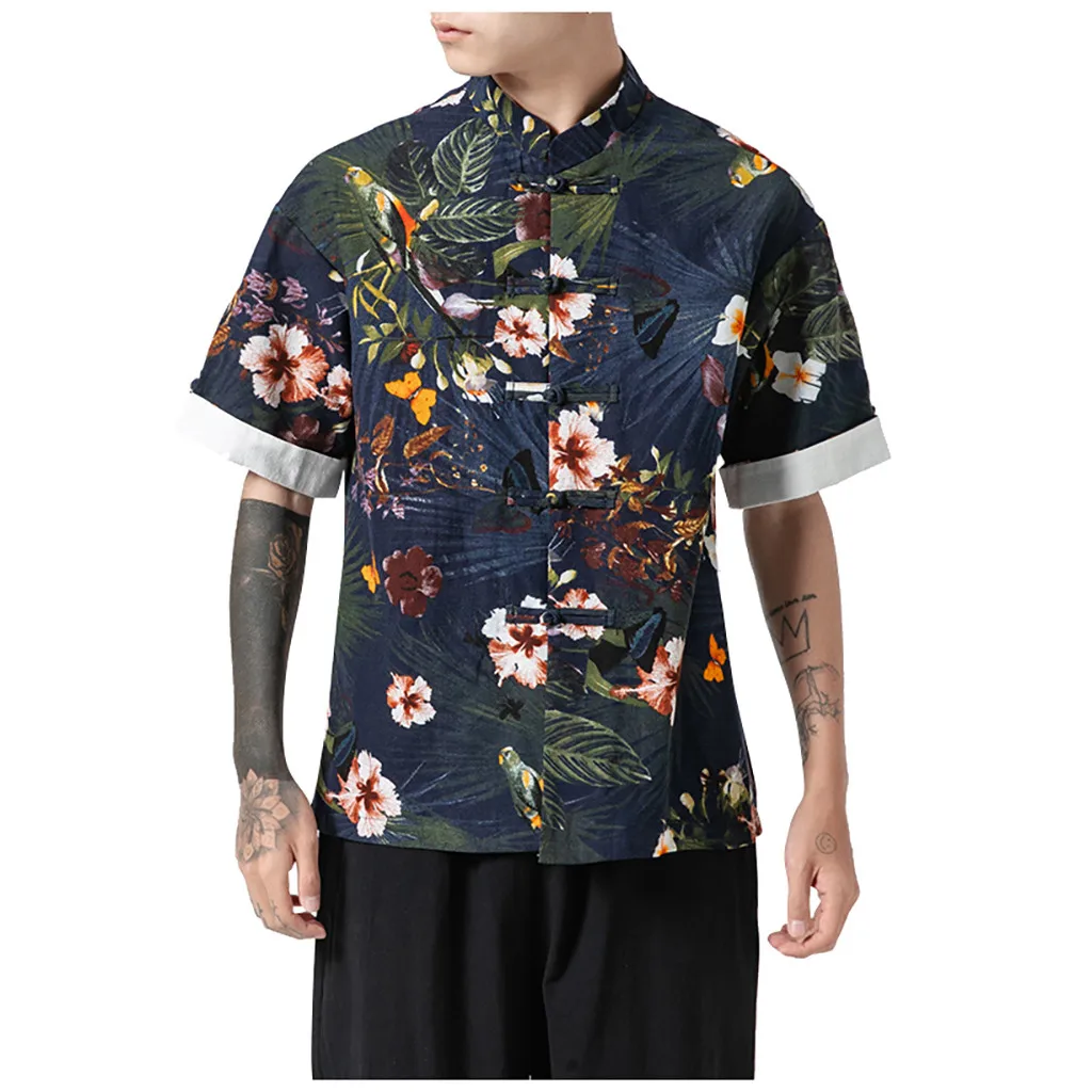 JAYCOSIN Blouse Men's Summer Print Short Sleeve Multi-Color Stand Neck Chinese Style Shirt Casual Holiday chemise homme tops 604
JAYCOSIN Blouse Men's Summer Print Short Sleeve Multi-Color Stand Neck Chinese Style Shirt Casual Holiday chemise homme tops 604