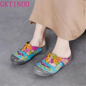 GKTINOO Flower Slippers Genuine Leather Shoes Handmade Slides Flip Flop On The Platform Clogs For Women Woman Slippers Plus Size
GKTINOO Flower Slippers Genuine Leather Shoes Handmade Slides Flip Flop On The Platform Clogs For Women Woman Slippers Plus Size