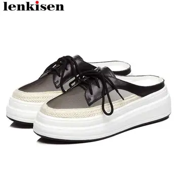 Lenkisen breathable mesh bowtie round toe slip on med bottom flat platform mules British style casual wear vulcanized shoes L28
Lenkisen breathable mesh bowtie round toe slip on med bottom flat platform mules British style casual wear vulcanized shoes L28