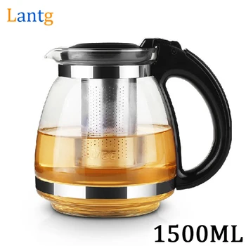 High Quality 1.5L Steel Stainless Glass Teapot Water Kettle With Filtering Mesh Tea Kettle Drinkware Heat-resistan
High Quality 1.5L Steel Stainless Glass Teapot Water Kettle With Filtering Mesh Tea Kettle Drinkware Heat-resistan