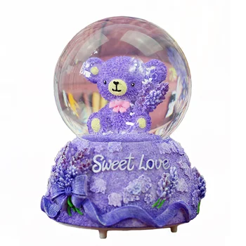 Creative Purple Bear Crystal Ball Snowflake Music Box Ornaments Water Polo Glass Ball Music Box Crystal Crafts Christmas Gifts
Creative Purple Bear Crystal Ball Snowflake Music Box Ornaments Water Polo Glass Ball Music Box Crystal Crafts Christmas Gifts