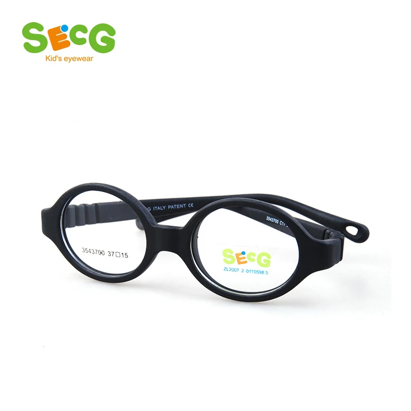 SECG круглые гибкие оптические детские очки пластиковая оправа унисекс TR90 для