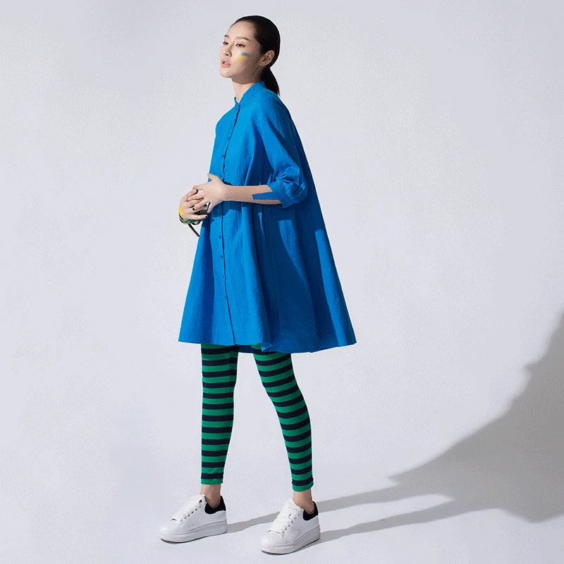 LYNETTE'S CHINOISERIE Spring Women Pure half sleeve loose women's linen small stand collar shirt expansion one-piece dress
LYNETTE'S CHINOISERIE Spring Women Pure half sleeve loose women's linen small stand collar shirt expansion one-piece dress