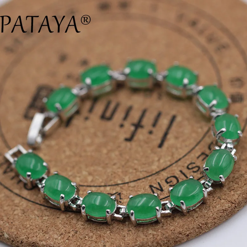 PATAYA New Arrivals Women Wedding Round Green Onyx Bracelets True White Gold Link Bracelets RU Hot Girls Simple Fine Jewelry
PATAYA New Arrivals Women Wedding Round Green Onyx Bracelets True White Gold Link Bracelets RU Hot Girls Simple Fine Jewelry