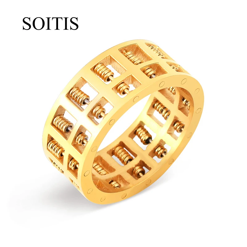 SOITIS 8mm Fashion Abacus Ring for Men Women Gold Color High Quality Maths Stainless Steel Wedding Band Jewelry Size 6 - 11
SOITIS 8mm Fashion Abacus Ring for Men Women Gold Color High Quality Maths Stainless Steel Wedding Band Jewelry Size 6 - 11
