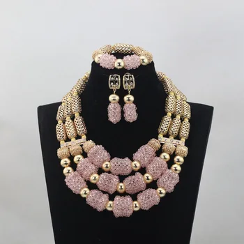 New Fashion African Wedding Gold Mix Pale Pink 3 Rows Crystal Beads Jewelry Sets Necklace African Accessory Free Shipping ANJ002
New Fashion African Wedding Gold Mix Pale Pink 3 Rows Crystal Beads Jewelry Sets Necklace African Accessory Free Shipping ANJ002