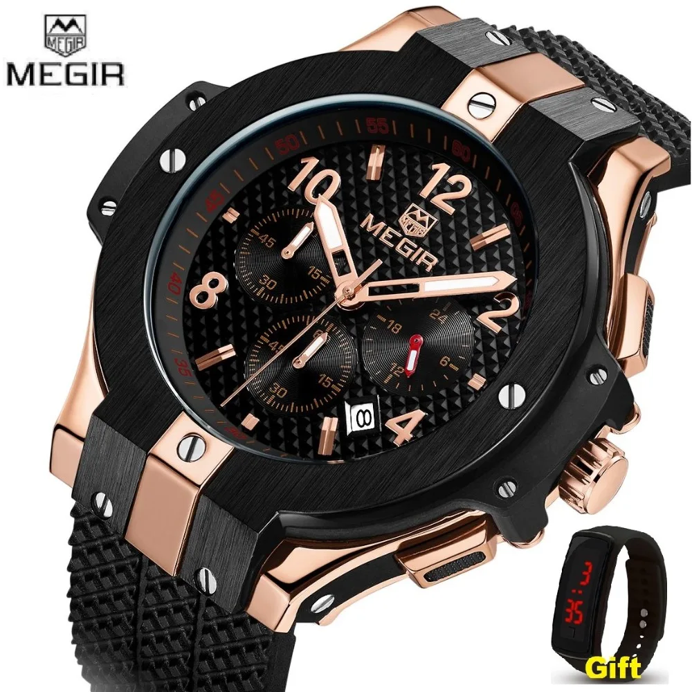 MEGIR Chronograph Sport Watch Men Creative Big Dial Army Military Quartz Watches Clock Men Wrist Watch Hour Relogio Masculino
MEGIR Chronograph Sport Watch Men Creative Big Dial Army Military Quartz Watches Clock Men Wrist Watch Hour Relogio Masculino