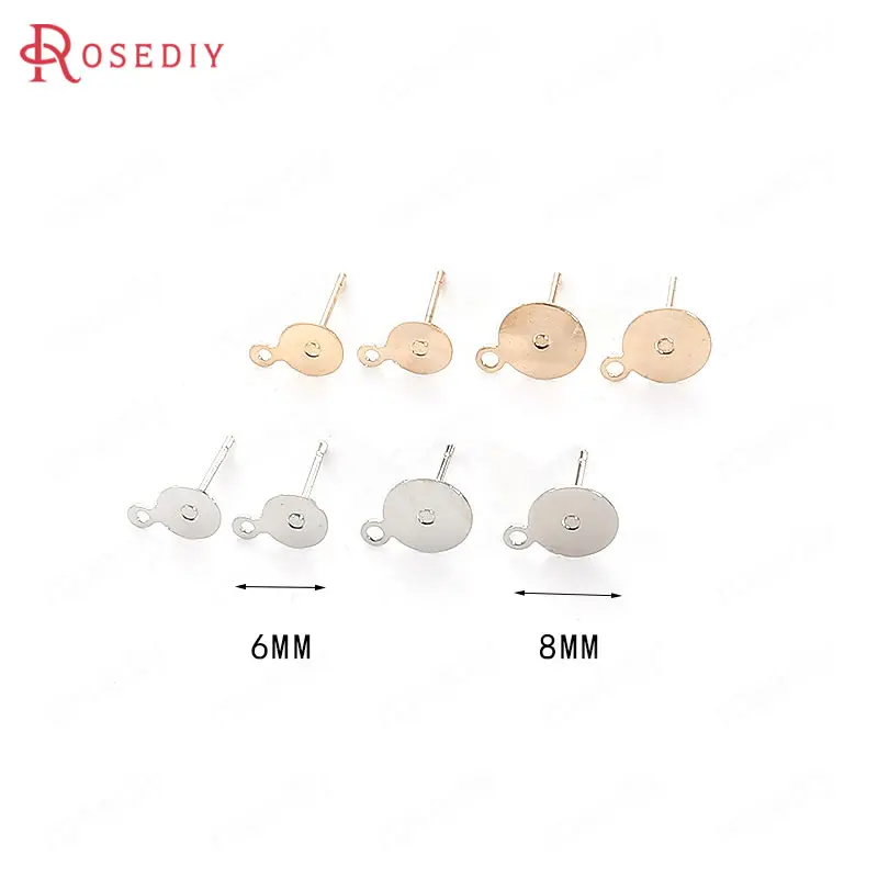 50PCS 6MM 8MM 24K Gold Color Brass and Steel Needle with Hanging Hole Flat Disk Stud Earrings Pins Jewelry Earrings Accessories
50PCS 6MM 8MM 24K Gold Color Brass and Steel Needle with Hanging Hole Flat Disk Stud Earrings Pins Jewelry Earrings Accessories