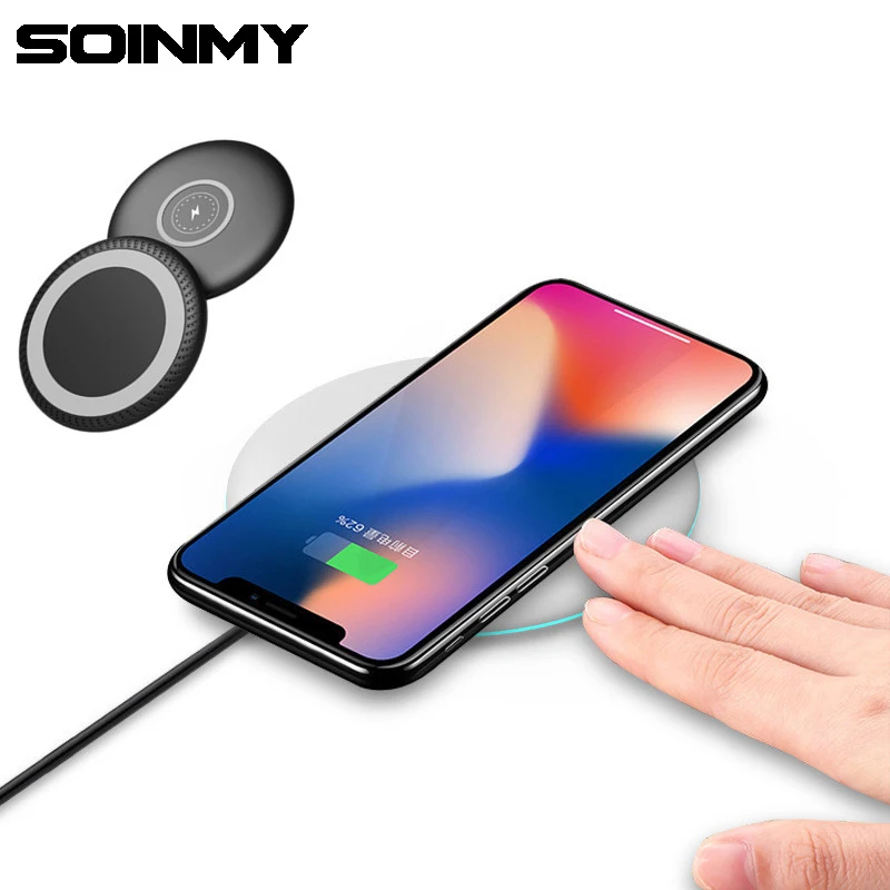 

10W Qi Wireless Round Charger for iPhone X Xs MAX XR 8 plus Fast Charging for Samsung S8 S9 Plus Note 9 8 USB Phone Charger Pad