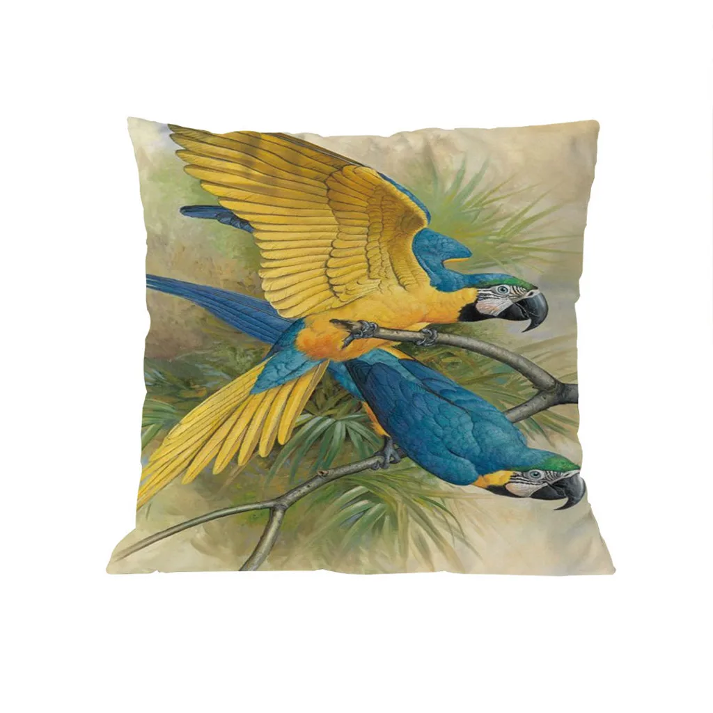 Tropical Leaf Print Cushion Cover Parrot Decorative Pillows Cover For Sofa Seat Soft Linen Throw Pillow Case 45x45cm Home Decor 
Tropical Leaf Print Cushion Cover Parrot Decorative Pillows Cover For Sofa Seat Soft Linen Throw Pillow Case 45x45cm Home Decor