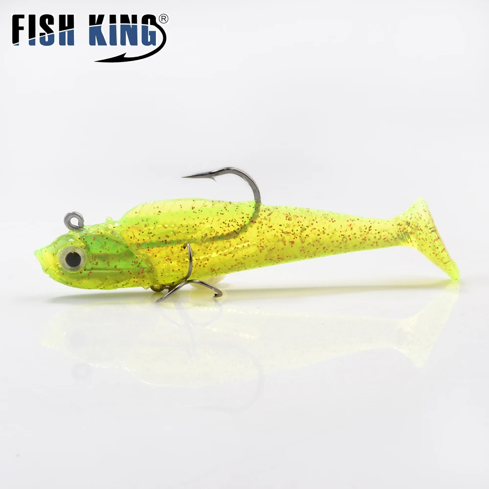 FISH KING 1pcs Soft Fishing Lure lead jig Head With Treble Hook Wobbler Bait Sinking Jigging Seabass pike Fishing Peche Pesca
FISH KING 1pcs Soft Fishing Lure lead jig Head With Treble Hook Wobbler Bait Sinking Jigging Seabass pike Fishing Peche Pesca