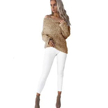 2017 New Autumn Winter Women Off Shoulder Sweater Casual Long Sleeve Knitted Sweater Outwear
2017 New Autumn Winter Women Off Shoulder Sweater Casual Long Sleeve Knitted Sweater Outwear