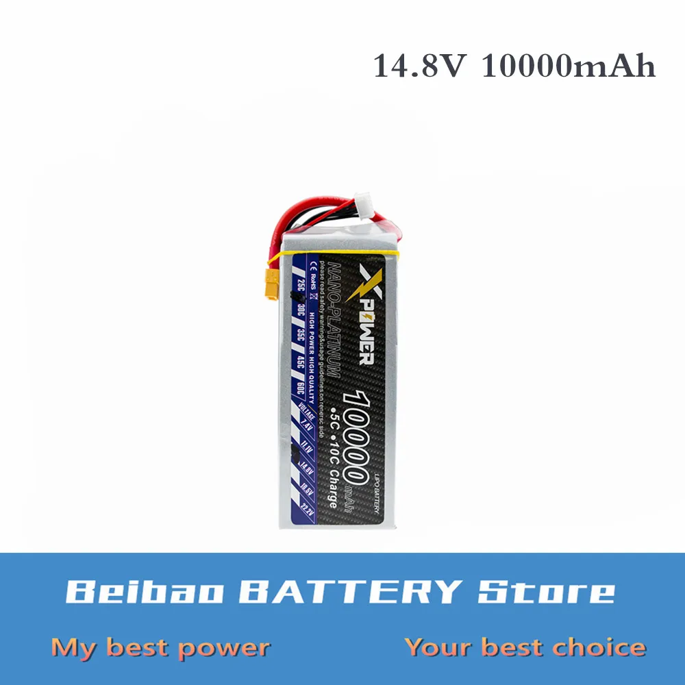 14.8v 10000mAh 30C max 35C 4s Lipo battery Xpower lithium batteries XT60 T EC5 XT90 plug for RC Helicoptes Airplane Drone
14.8v 10000mAh 30C max 35C 4s Lipo battery Xpower lithium batteries XT60 T EC5 XT90 plug for RC Helicoptes Airplane Drone