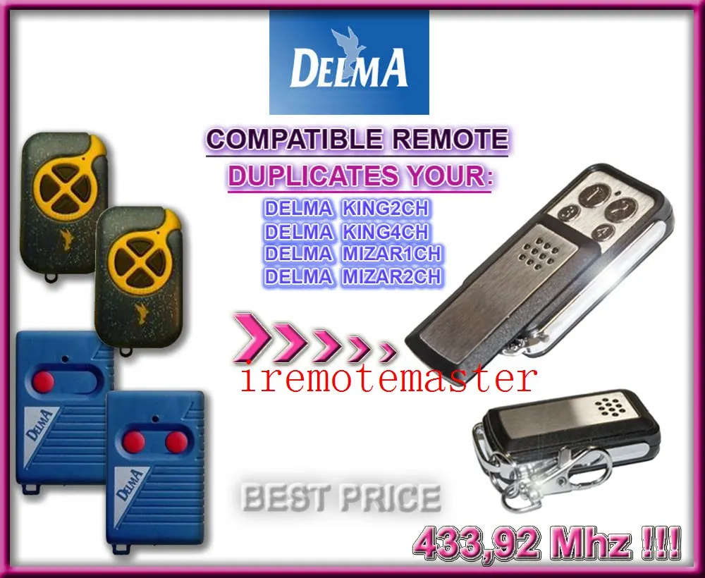 High quality! For DELMA remote replacement 433MHZ
High quality! For DELMA remote replacement 433MHZ