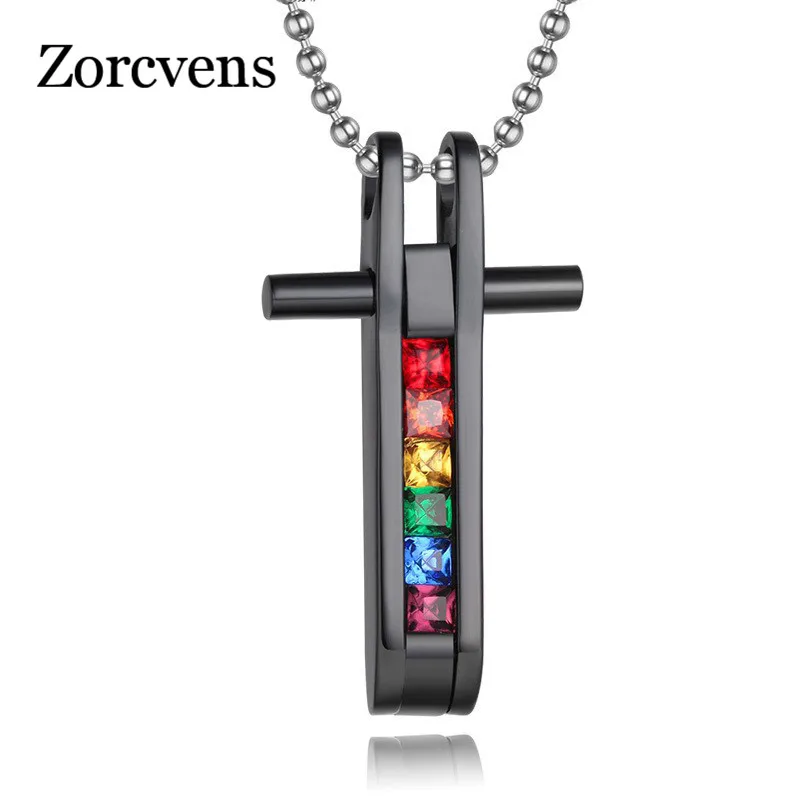 ZORCVENS Gold-Color Rainbow Pendants& Necklaces Stainless Steel Gay Pride Jewelry for Men and Women Black and Gold Color One
ZORCVENS Gold-Color Rainbow Pendants& Necklaces Stainless Steel Gay Pride Jewelry for Men and Women Black and Gold Color One