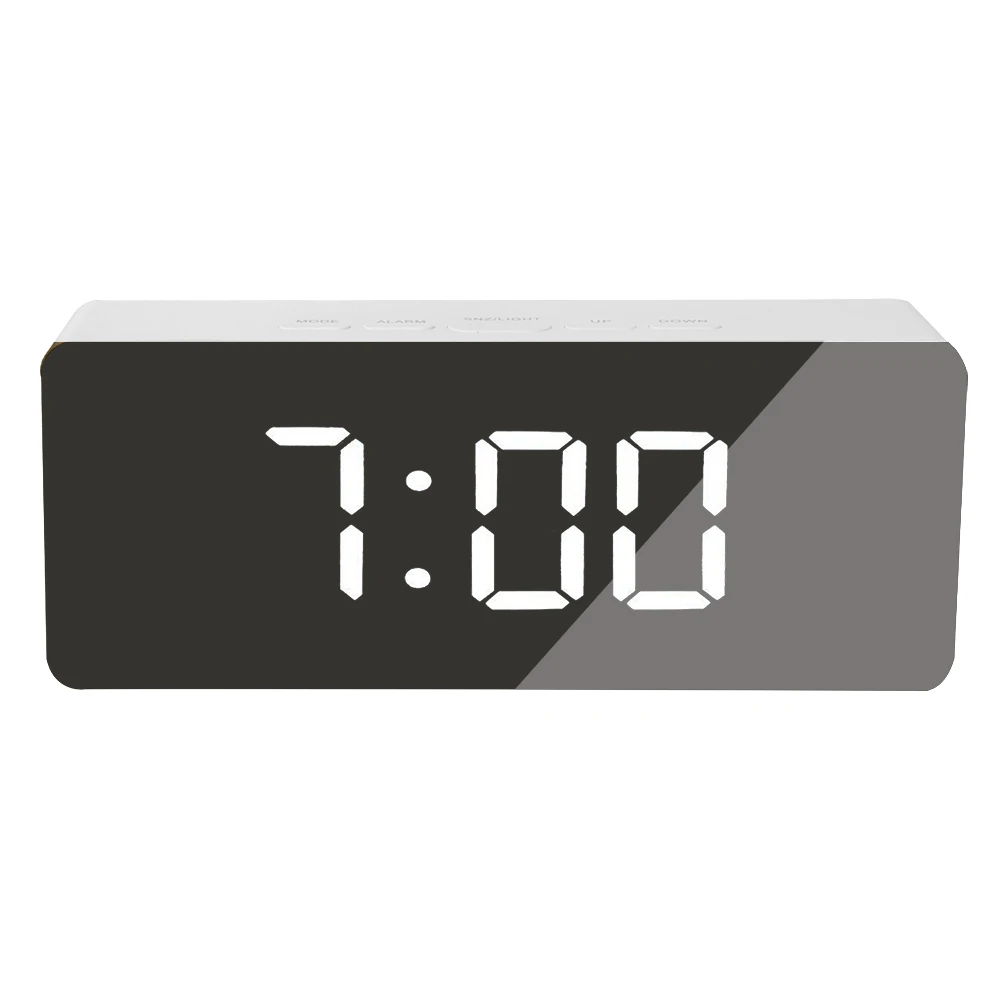 USB Digital LED Alarm Clock Snooze Function Mirror Clock Indoor Thermometer Electronic Desktop Table Clocks Digital Alarm Clock
USB Digital LED Alarm Clock Snooze Function Mirror Clock Indoor Thermometer Electronic Desktop Table Clocks Digital Alarm Clock