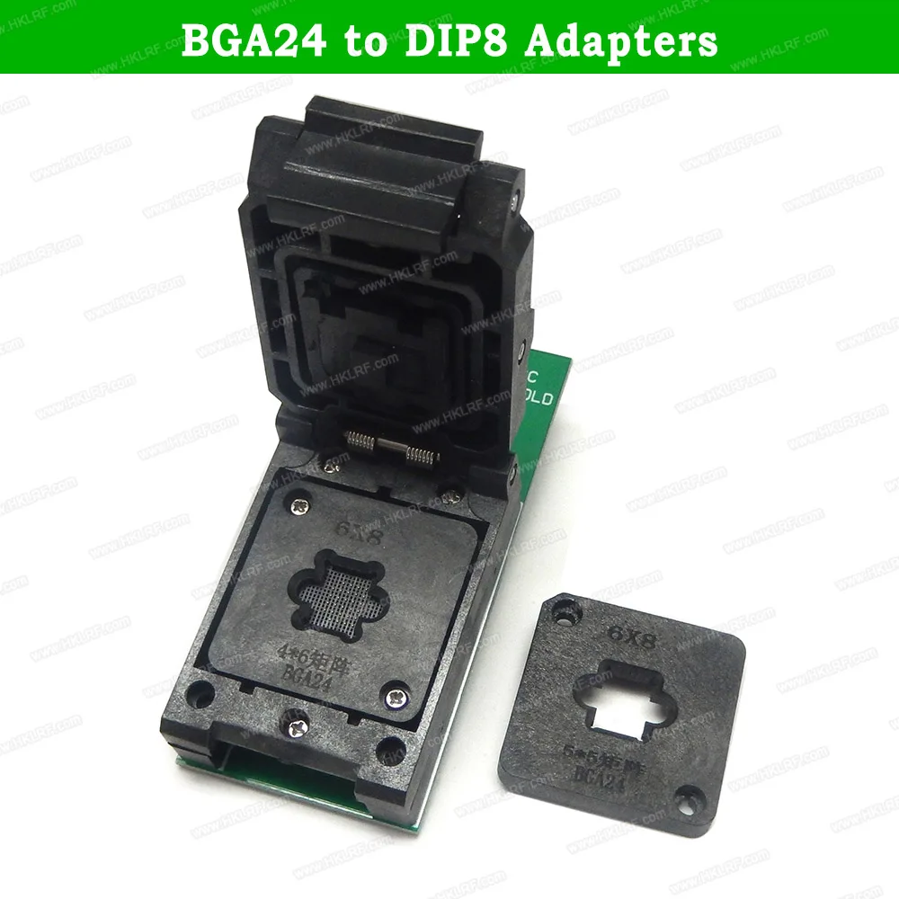 BGA24 to DIP8 BGA24 Turn DIP8 Programmer Adapter Socket With 6*4mm + 5*5mm IC Chip Frame for RT809H RT809F TL866A TL86II Plus
BGA24 to DIP8 BGA24 Turn DIP8 Programmer Adapter Socket With 6*4mm + 5*5mm IC Chip Frame for RT809H RT809F TL866A TL86II Plus