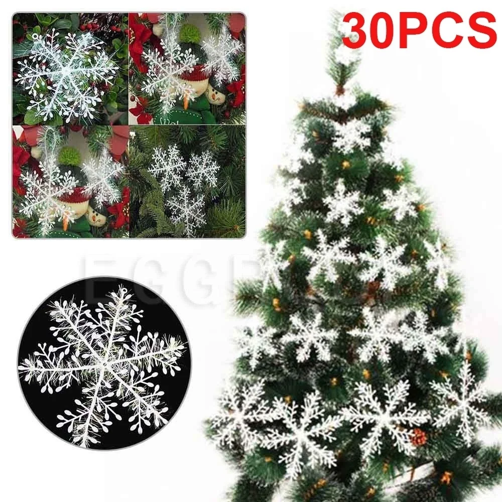 30Pcs White Snowflake Ornaments Christmas Tree Decorations Festival Party Decor 11cm
30Pcs White Snowflake Ornaments Christmas Tree Decorations Festival Party Decor 11cm