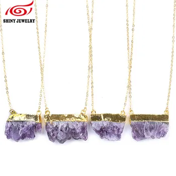 Wholesale Natural Raw Amethysts Stone Jewelry Gold Plating Necklace Amethysts Crystal Pendant Titanium Druzy Connector 5pcs/lot
Wholesale Natural Raw Amethysts Stone Jewelry Gold Plating Necklace Amethysts Crystal Pendant Titanium Druzy Connector 5pcs/lot
