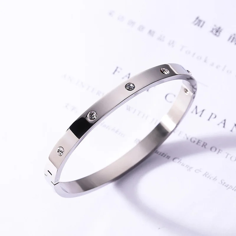 Beautiful Lovers Woman Bracelets Stainless Steel Bangles and Bracelets Cubic Zirconia Silver Woman Wedding Jewelry Gifts
Beautiful Lovers Woman Bracelets Stainless Steel Bangles and Bracelets Cubic Zirconia Silver Woman Wedding Jewelry Gifts
