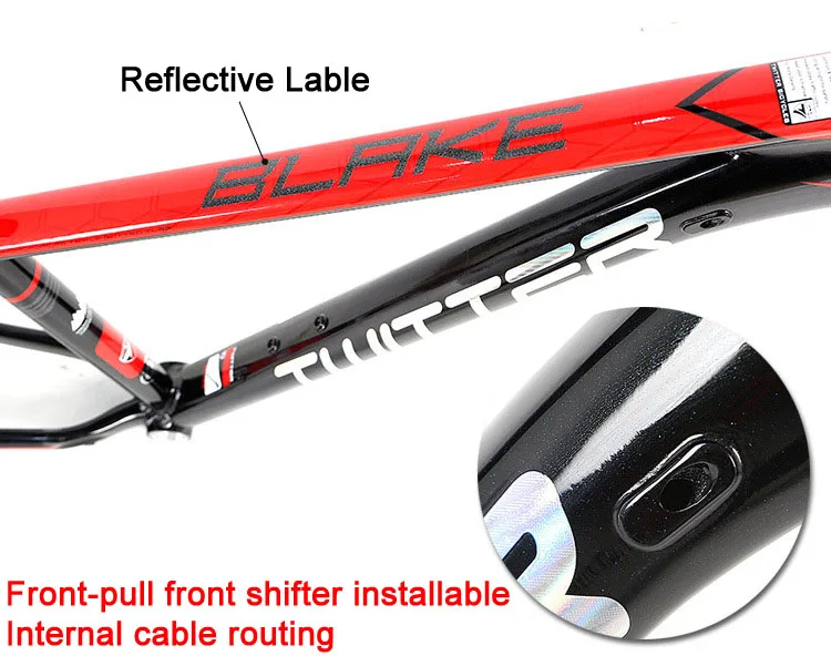 Sale Twitter Blake AL7005 MTB Frame 27.5 29er XC Lever For Mountain Bicycle Smooth Welds Reflective Decals Internal Cable New Coming 9