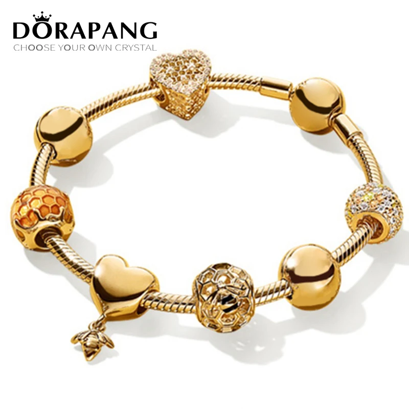 DORAPANG 100% 925 Sterling Silver Brand New Bracelet Suit 18 Gold Color Love Honey Honeycomb Bracelet Set Fit DIY Sweet Gift
DORAPANG 100% 925 Sterling Silver Brand New Bracelet Suit 18 Gold Color Love Honey Honeycomb Bracelet Set Fit DIY Sweet Gift