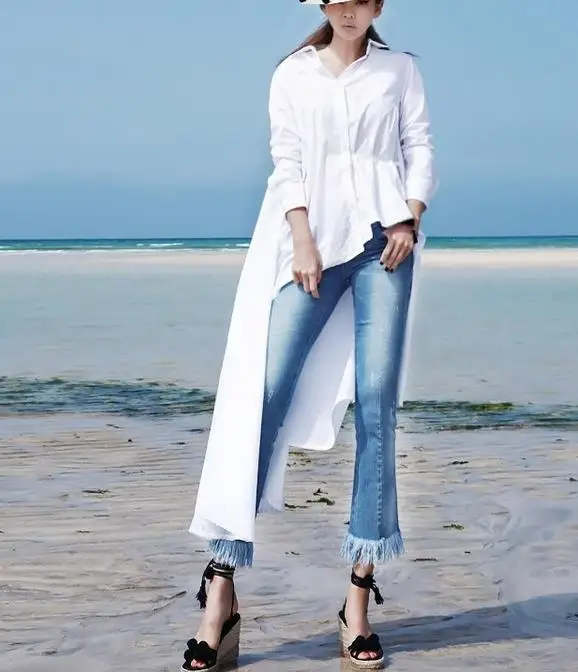 2017 Women's Shirts Female Women's long Shirts Female Popular Blouses 19381