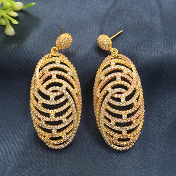 Lanyika Fashion Jewelry Exquisite Hollow Oval Shape Earrings Shiny Zircon Foundation Micro Plated Wedding Birthday Best Gift
Lanyika Fashion Jewelry Exquisite Hollow Oval Shape Earrings Shiny Zircon Foundation Micro Plated Wedding Birthday Best Gift