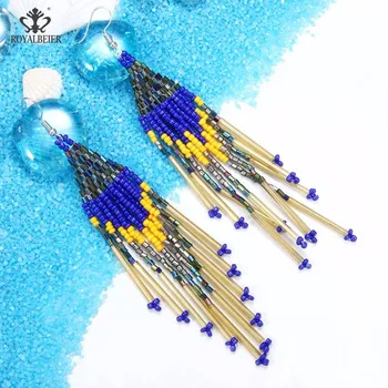 ROYALBEIER New Lady Boho Long Tassel Beads Drop Earrings For Women Colorful Dangle Statement Earrings Jewelry Gifts Wholesale
ROYALBEIER New Lady Boho Long Tassel Beads Drop Earrings For Women Colorful Dangle Statement Earrings Jewelry Gifts Wholesale