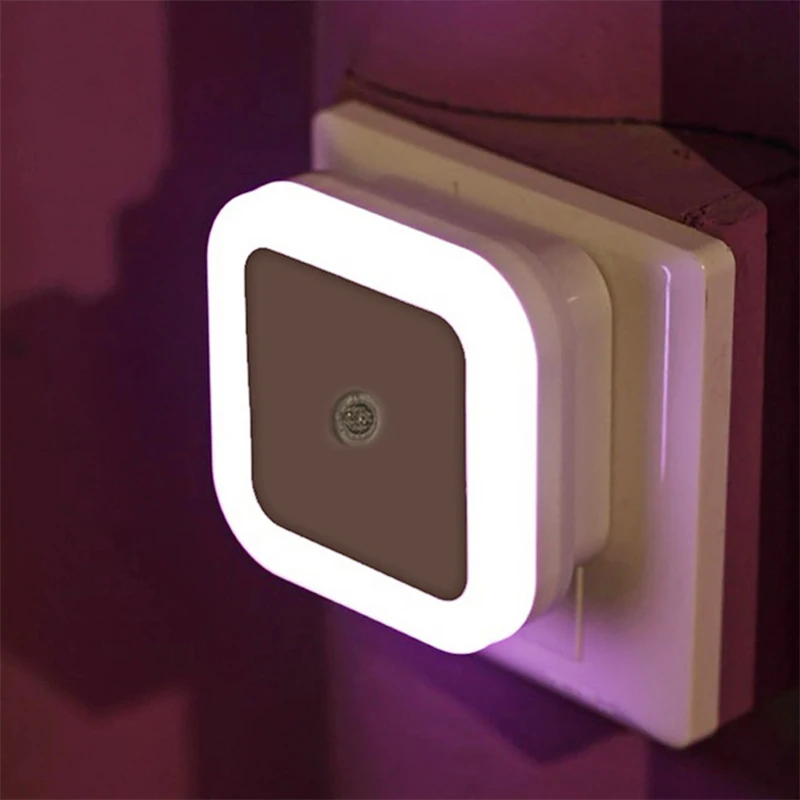 Light Sensor Control LED lamp Night wiht EU/US Plug Novelty Square Bedroom For Baby Gift Romantic Colorful Lights | Освещение
