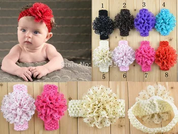 15pcs/lot Crochet headband , Polka dot Chiffon flower Crochet headbands U Pick Colors 
15pcs/lot Crochet headband , Polka dot Chiffon flower Crochet headbands U Pick Colors