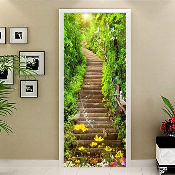 2 Pieces/Set Self-Adhesive Door Sticker 3D Green Forest Stairs Wall Papers Living Room Toilet Wall Door Stickers PVC Home Decor
2 Pieces/Set Self-Adhesive Door Sticker 3D Green Forest Stairs Wall Papers Living Room Toilet Wall Door Stickers PVC Home Decor